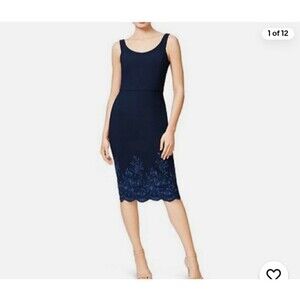 NWT 
Betsy Johnson Blue Slip Dress With Flower Embroidered Detail
Size 6